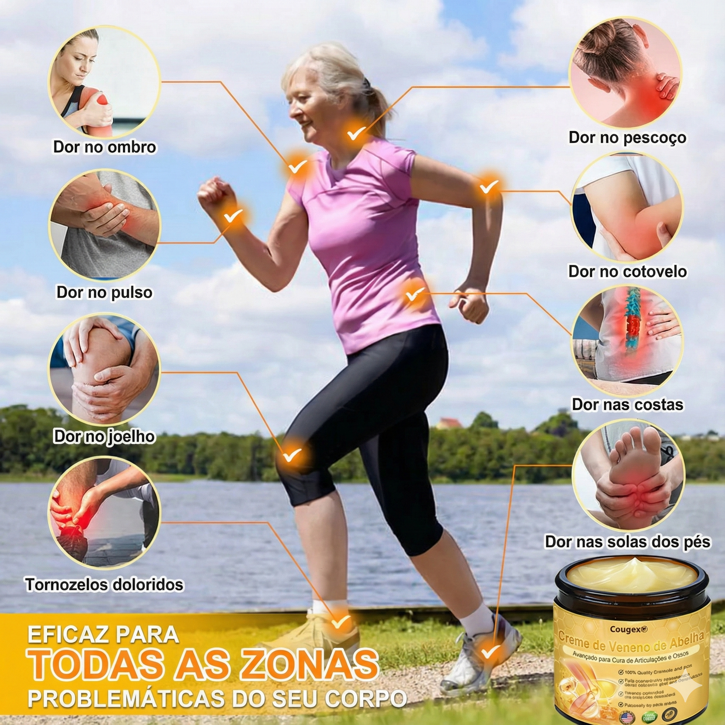 Cougex® Creme Avançado de Cicatrização de Articulações e Ossos com Veneno de Abelha
